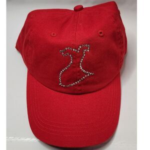 Head to Toe Red Youth Baseball Cap with Whale Tail Outline